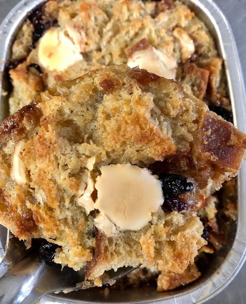 White Chocolate and Cherry Sourdough Bread Pudding Dessert First